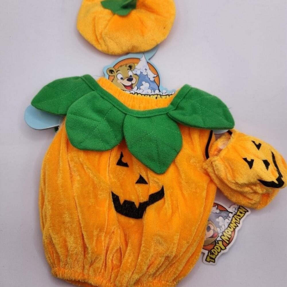 Teddy Mountain Teddy Bear Costume "Pumpkin" *Fits Build-A-Bear NWT